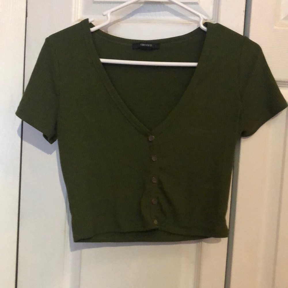 Green crop top